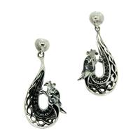 Keith Jack Sterling Silver Black CZ Dragon Post Earrings (2)