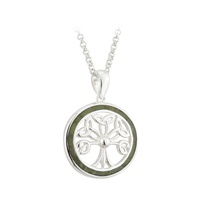 Sterling Silver Connemara Marble Tree of Life Pendant