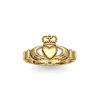 14K Claddagh Ring Gold Vermeil